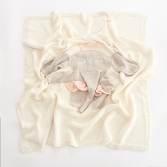Adorable elephant design knitted blanket for baby