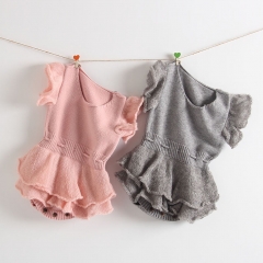 Sweet hubble-bubble sleeve Knit Dress for Baby Girl