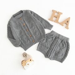 Cable-Knit Cardigan and pant set for baby