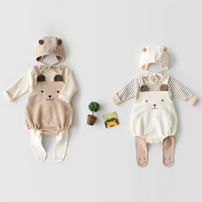 2-piece lovely bear sleeveless romper for baby 0-2 years