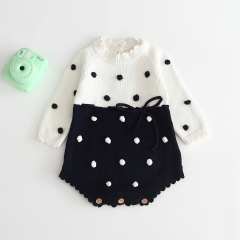 handmade bubble ball long-sleeve romper for 0-2 years baby autumn clothing