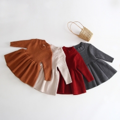 new arrival long-sleeve knitting dress for baby in autumn