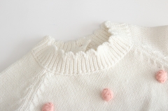 handmade bubble ball long-sleeve romper for 0-2 years baby autumn clothing