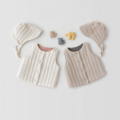 2-piece infant baby warmful waistcoat with two sides wearing function outfits wholesale