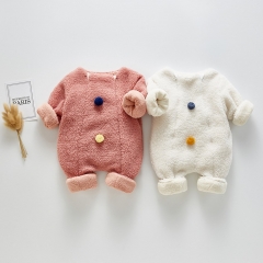 2019 new arrival winter infant baby lamp plush outfits long-sleeve romper wholesale