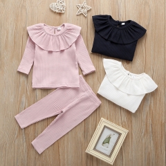 2020 new arrival baby clothing sets top shirt and long pants 3-color baby sets wholesale