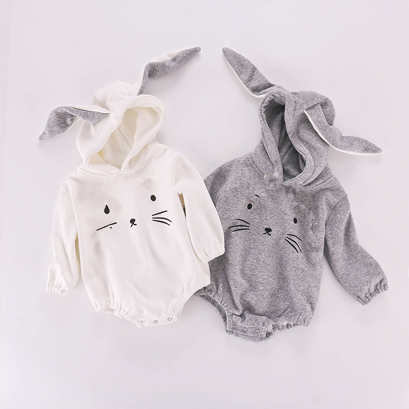 Rabbit ear funny baby clothing solid baby clothes rompers wholesale