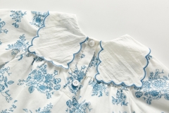 0-24M Flower Infant Newborn Baby Girl Romper Long Sleeve Jumpsuit Playsuit Navy Collar Floral Autumn Baby Girl Clothes Wholesale