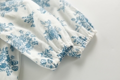 0-24M Flower Infant Newborn Baby Girl Romper Long Sleeve Jumpsuit Playsuit Navy Collar Floral Autumn Baby Girl Clothes Wholesale
