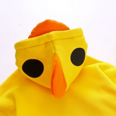 Infant Autumn Cotton Long Sleeve Jumpsuit Cute Baby Clothes Little Yellow Duck Triangle Hooded Romper Wholesale