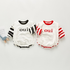 2020 Autumn New Design The Newborn Baby Triangle Clothing Romper Fashion Round Collar Baby Conjoined Bodysuit Letter Printed Wholesale