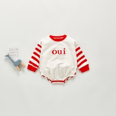 2020 Autumn New Design The Newborn Baby Triangle Clothing Romper Fashion Round Collar Baby Conjoined Bodysuit Letter Printed Wholesale