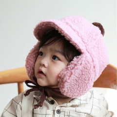 autumn and winter babies hat with Teddy bear plush ear wholesale