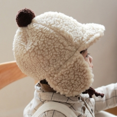 autumn and winter babies hat with Teddy bear plush ear wholesale