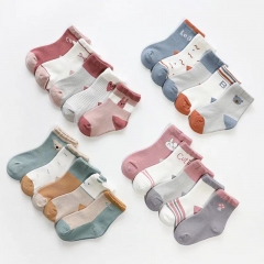 1 lot=5 pairs Autumn and winter new children's socks cartoon boys and girls tube socks combed cotton baby socks cute baby socks wholesale