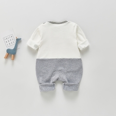 Fashion Long Sleeve New born Baby Rompers/Jumpsuits with Cartoon Beard Pattern Gentleman Style Baby Clothes Wholesale
