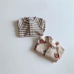 Baby Clothes Romper 2021 waffle pattern fiber beautiful print 0-24 Months bodysuit Wholesale