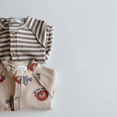 Baby Clothes Romper 2021 waffle pattern fiber beautiful print 0-24 Months bodysuit Wholesale