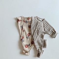Baby Clothes Romper 2021 waffle pattern fiber beautiful print 0-24 Months bodysuit Wholesale