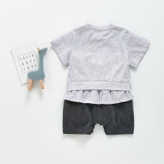 baby boy short sleeve false 2 pieces garments wholesale