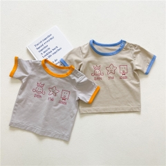 two pieces summer new arrival baby girls boys unisex clothes plaid sets wholesale