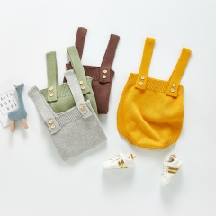 ins new arrival autumn baby solid knitting romper wholesale