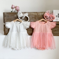 baby girl bowknot lace tulle dress for showing and party