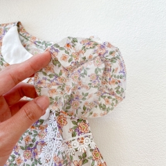 summer baby girl short sleeve baby collar shirt + white shorts baby two piece suit wholesale
