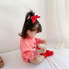 2021 baby girl bat sleeve three-dimensional deer design one-piece wholesale