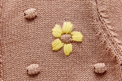 Korean ball flower children's sweater coat solid color knit cardigan wholesale