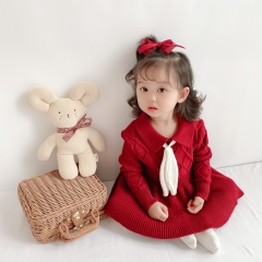 Infant Toddler Girl Bow Solid Dress Wholesale