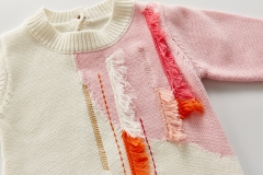 Baby Girl Tassel Trim Spliced Knit Bodysuit Wholesale