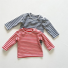 Hot Sale Baby Unisex Cowboy Jumpsuit Como Strips T-shirt Sets Wholesale