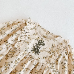 Baby Girl Floral Round Collar Romper Wholesale