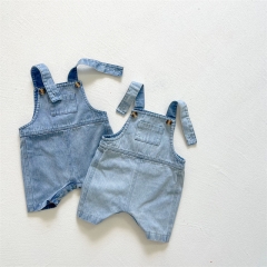 Hot Sale Baby Unisex Cowboy Jumpsuit Como Strips T-shirt Sets Wholesale
