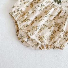 Baby Girl Floral Round Collar Romper Wholesale