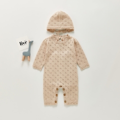 Baby Girl Hollow-out Knitting Sweater Combo Hat Wholesale