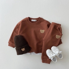 Baby Unisex Round-collar  Bear Cartoon Sets Wholesale