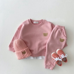 Baby Unisex Round-collar  Bear Cartoon Sets Wholesale