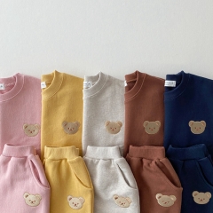 Baby Unisex Round-collar  Bear Cartoon Sets Wholesale