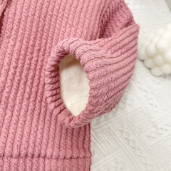 Baby Girl Pit Bar Velvet-in Round-collar Winter Coat Wholesale