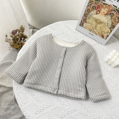 Baby Girl Pit Bar Velvet-in Round-collar Winter Coat Wholesale