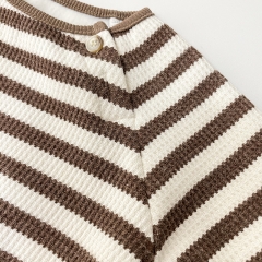 Baby Unisex Waffle Strips Top+ Pants Winter Sets Wholesale