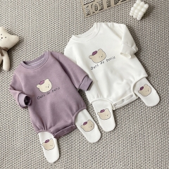 Baby Unisex Bear & Letter print Cute Romper Combo Pants Wholesale