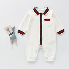 Baby Boy Lapel Collar Long Jumpsuit In Spring & Autumn Wholesale