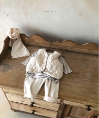 Baby Unisex Strips Tops Base-shirt In Winter Wholesale