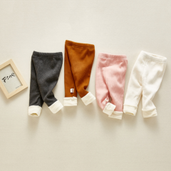 Baby Unisex Pit Bar Velvet-in Solid Pants Wholesale