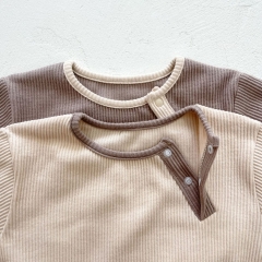 Baby Unisex Solid Spring & Autumn Cotton Softness & Comfy Sets Wholesale