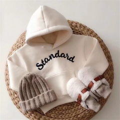 Baby Unisex Letter Embroidery Hoodie In Spring & Autumn Wholesale