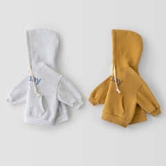 Baby Unisex Letter Print Hoodie In Spring Wholesale